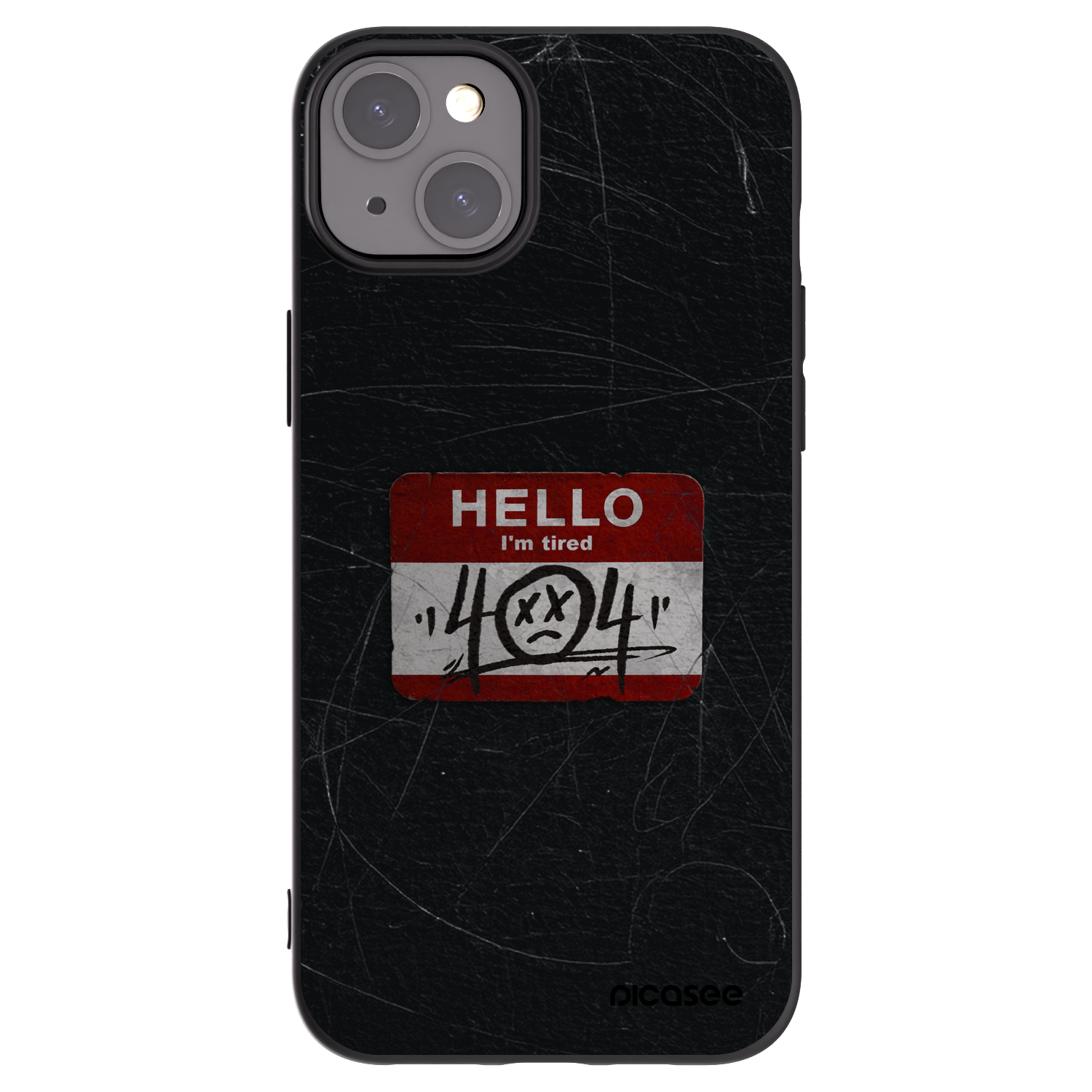 Picasee silikonový černý obal pro Apple iPhone 15 Plus - HELLO 404