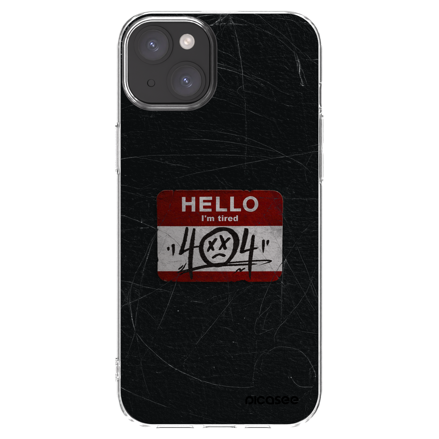 Picasee silikonový průhledný obal pro Apple iPhone 15 Plus - HELLO 404
