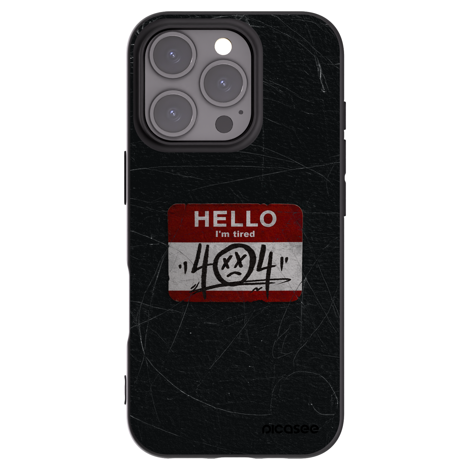 Picasee silikonový černý obal pro Apple iPhone 16 Pro - HELLO 404