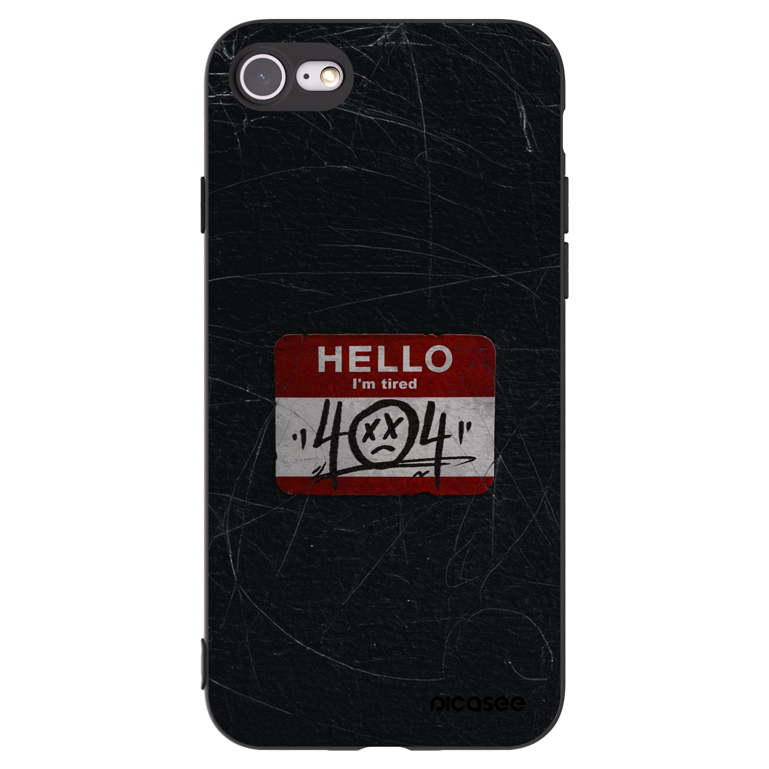 Picasee silikonový černý obal pro Apple iPhone 8 - HELLO 404