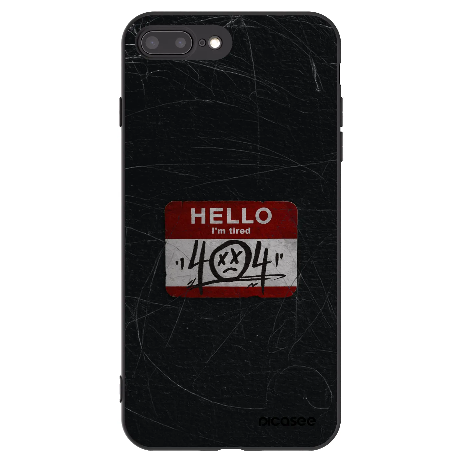 Picasee silikonový černý obal pro Apple iPhone 8 Plus - HELLO 404
