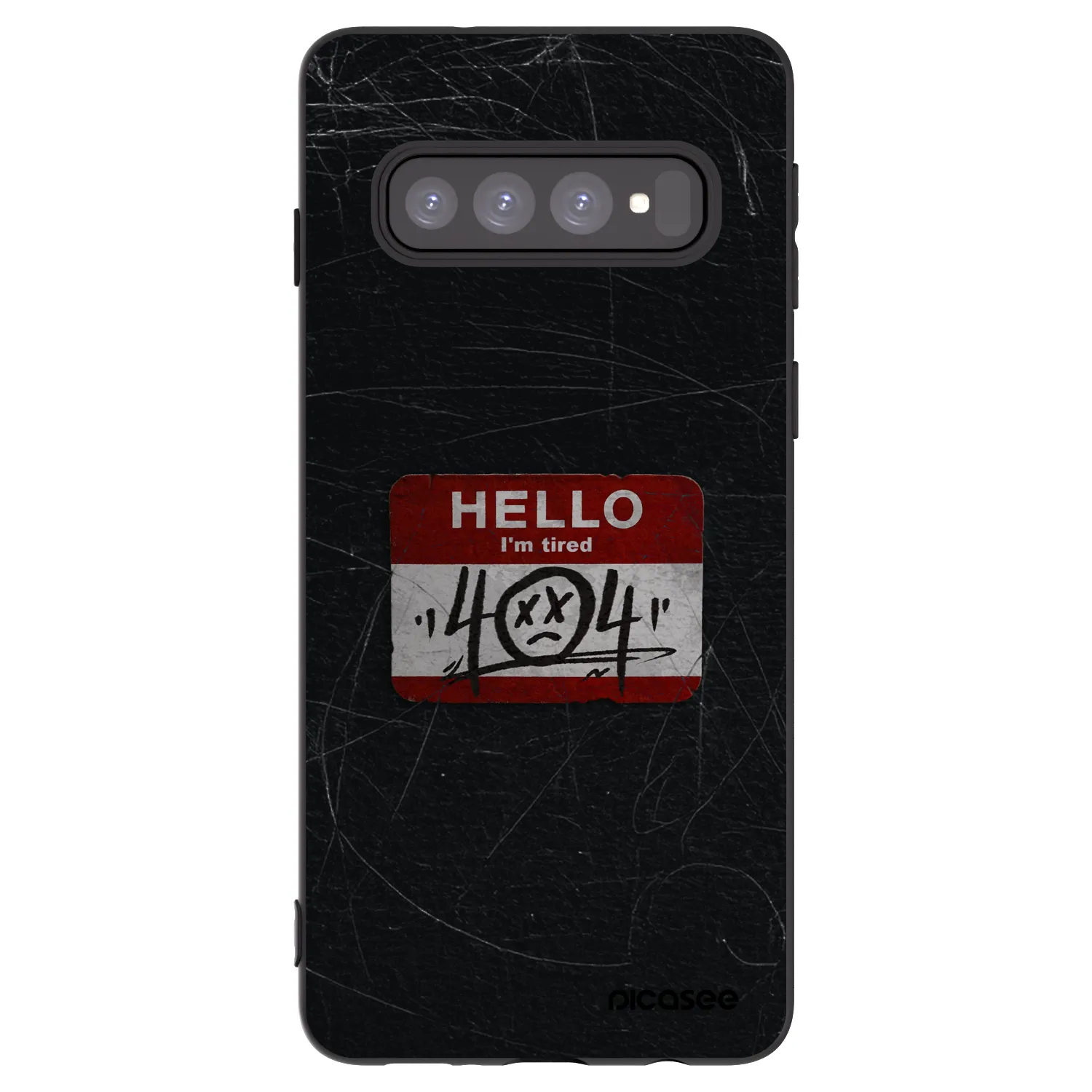 Picasee silikonový černý obal pro Samsung Galaxy S10 G973 - HELLO 404