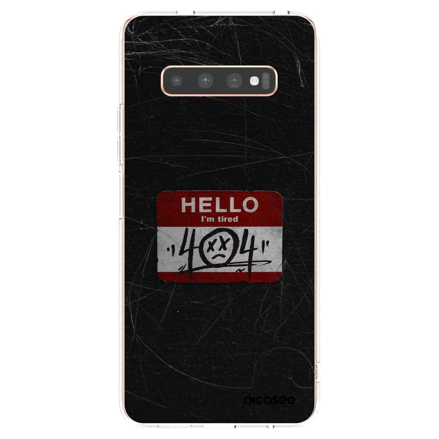 Picasee silikonový průhledný obal pro Samsung Galaxy S10 Plus G975 - HELLO 404