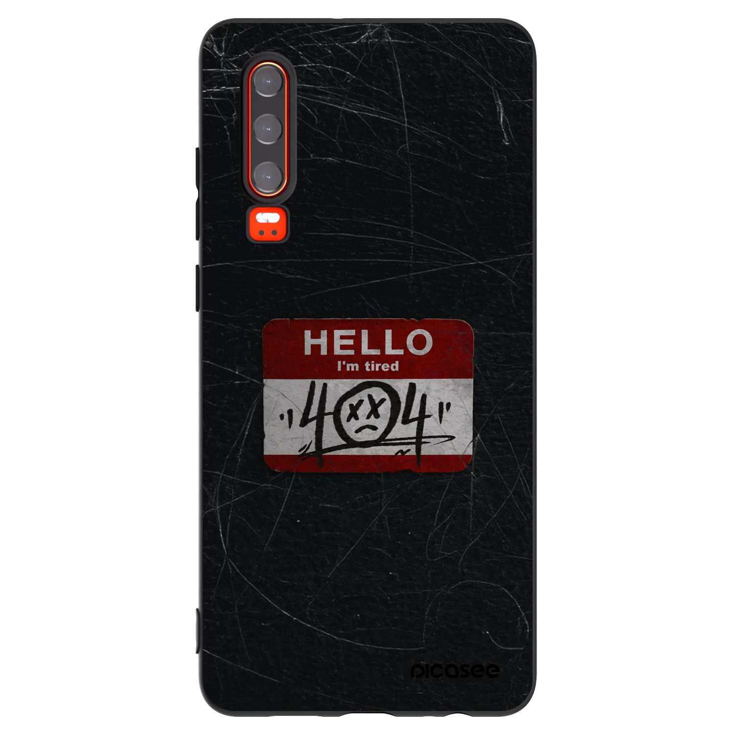 Picasee silikonový černý obal pro Huawei P30 - HELLO 404