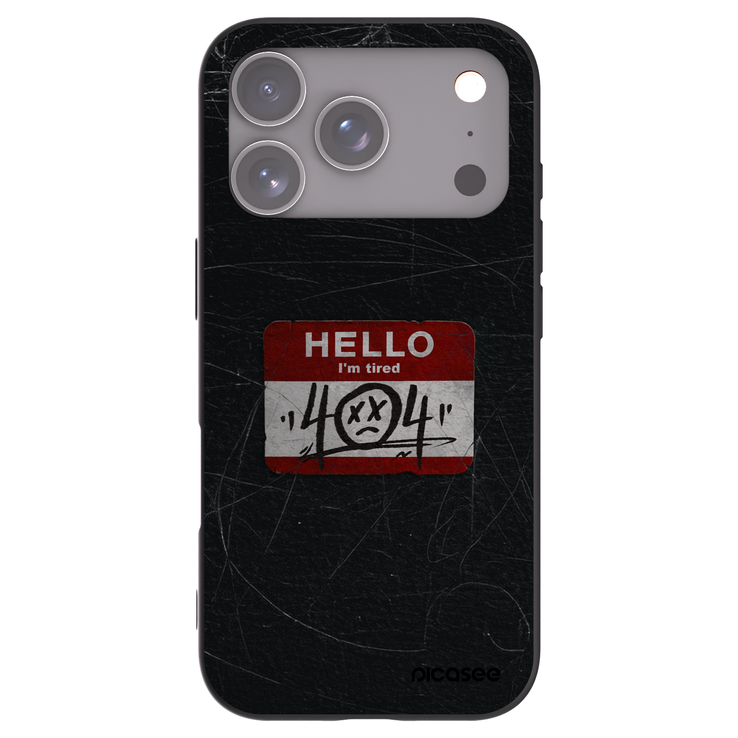 Picasee silikonový černý obal pro Apple iPhone 17 Pro - HELLO 404