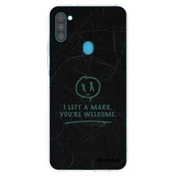 Picasee silikonový průhledný obal pro Samsung Galaxy M11 - LEFT A MARK