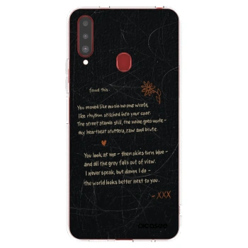 Picasee silikonový průhledný obal pro Samsung Galaxy A20s - POET