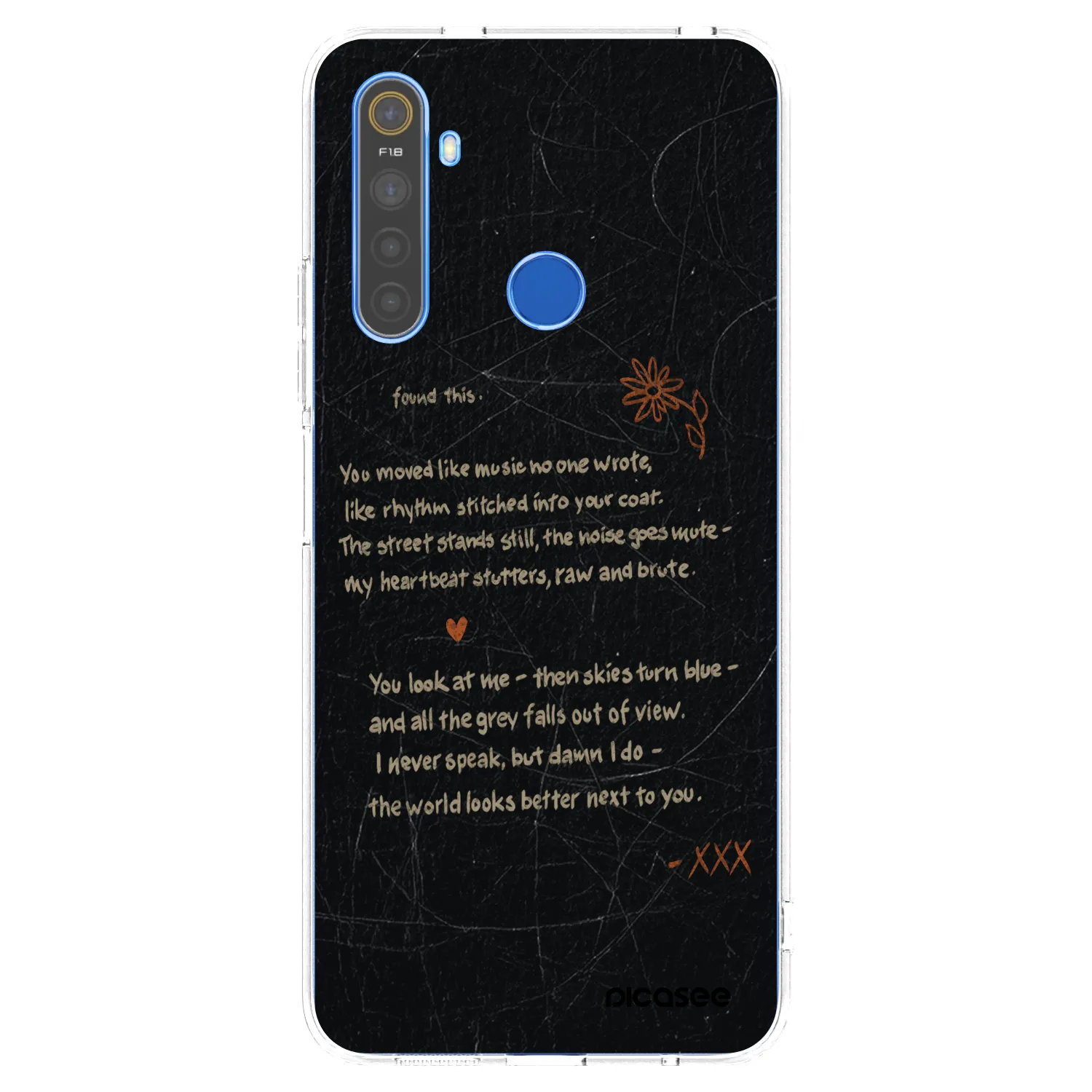 Picasee silikonový průhledný obal pro Realme 5 - POET