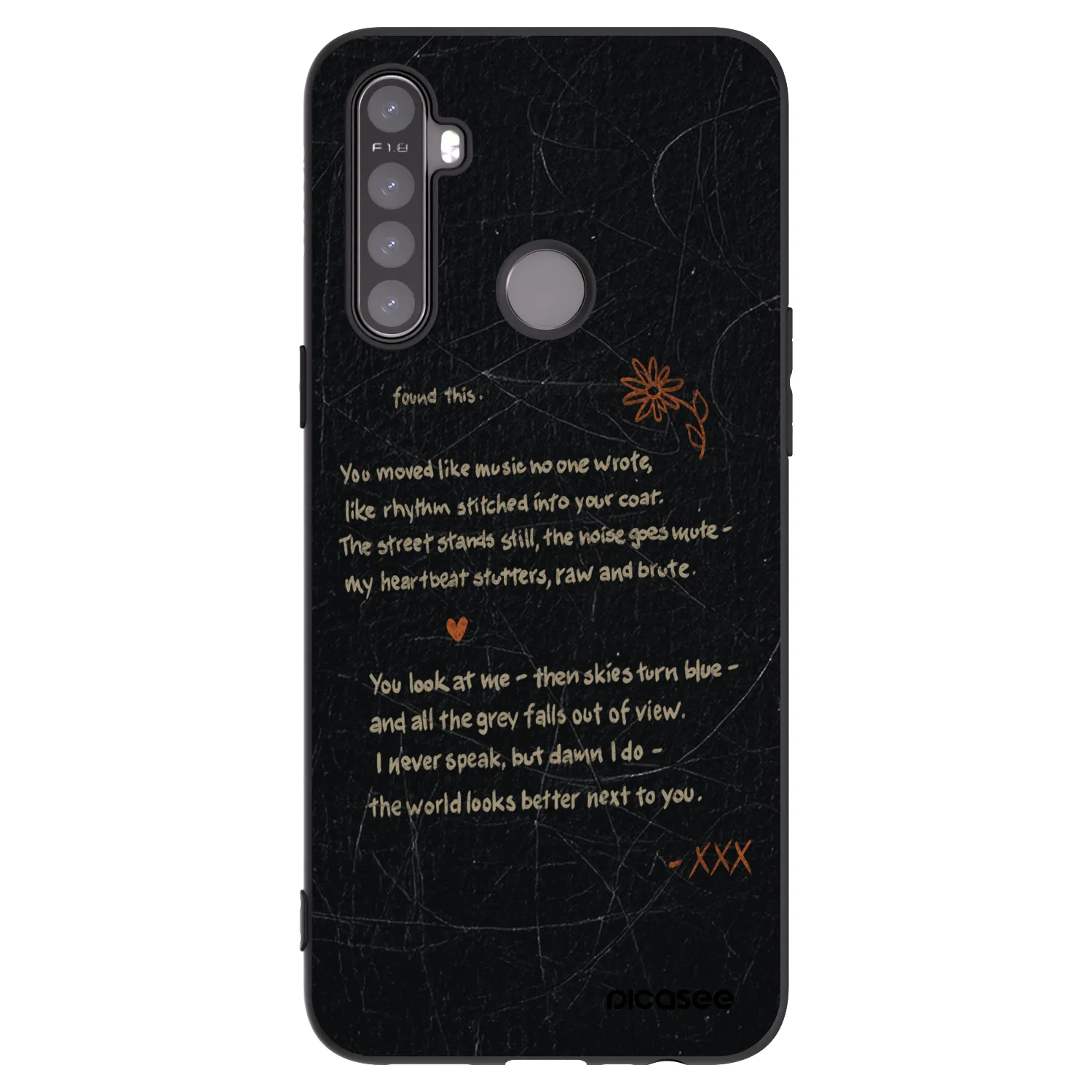 Picasee silikonový černý obal pro Realme 5 - POET