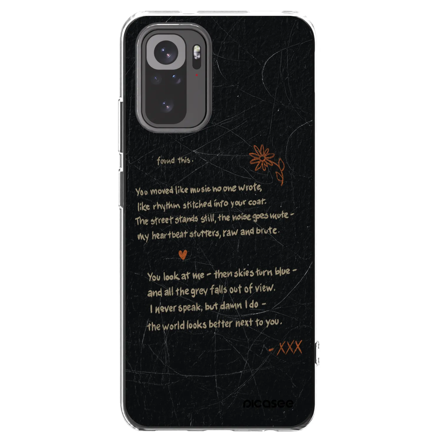 Picasee silikonový průhledný obal pro Xiaomi Redmi Note 10S - POET