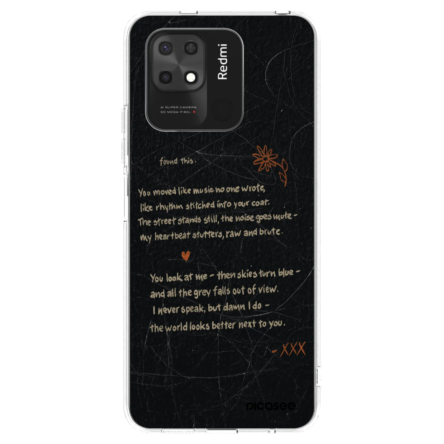 Picasee silikonový průhledný obal pro Xiaomi Redmi 10C - POET