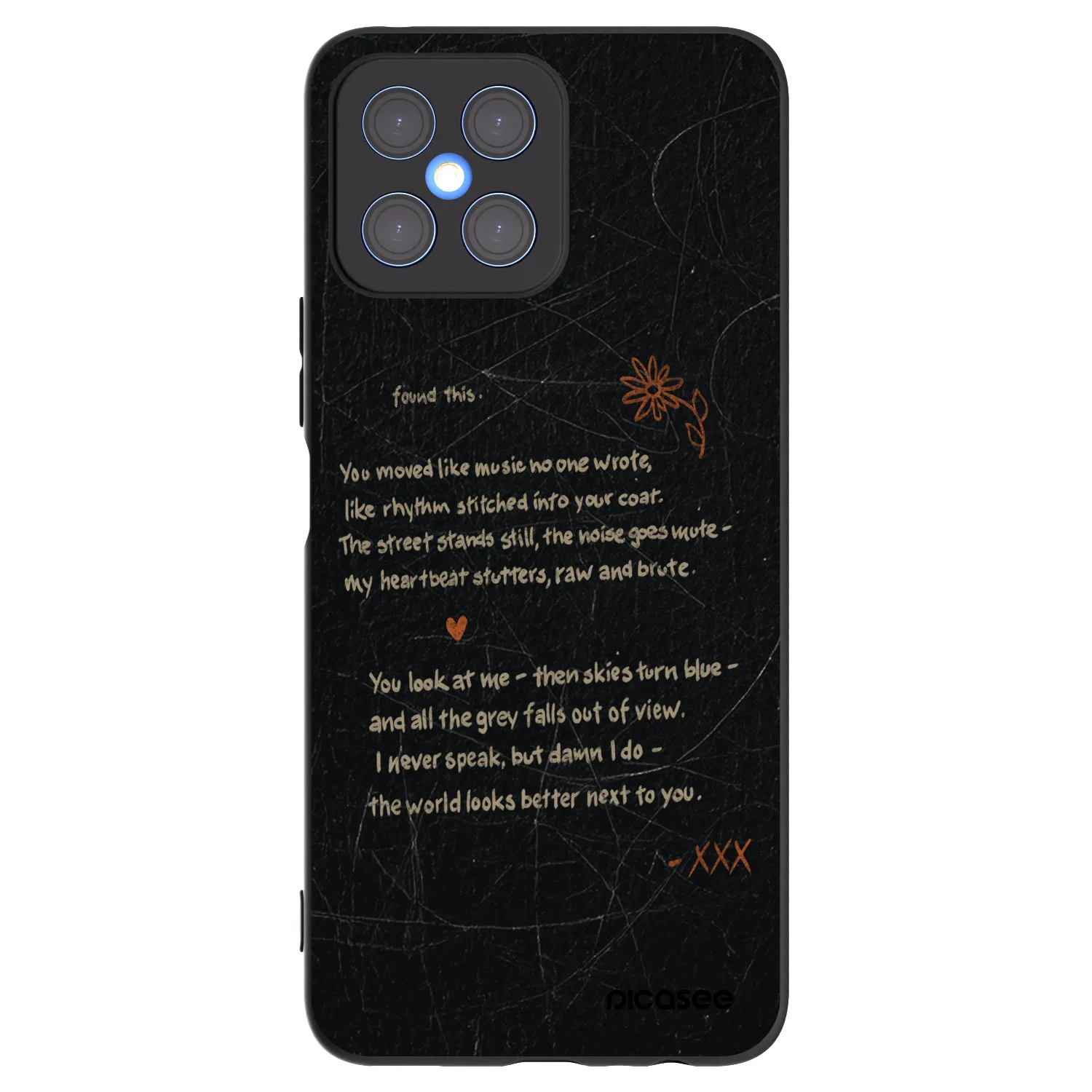 Picasee silikonový černý obal pro Honor X8 4G - POET