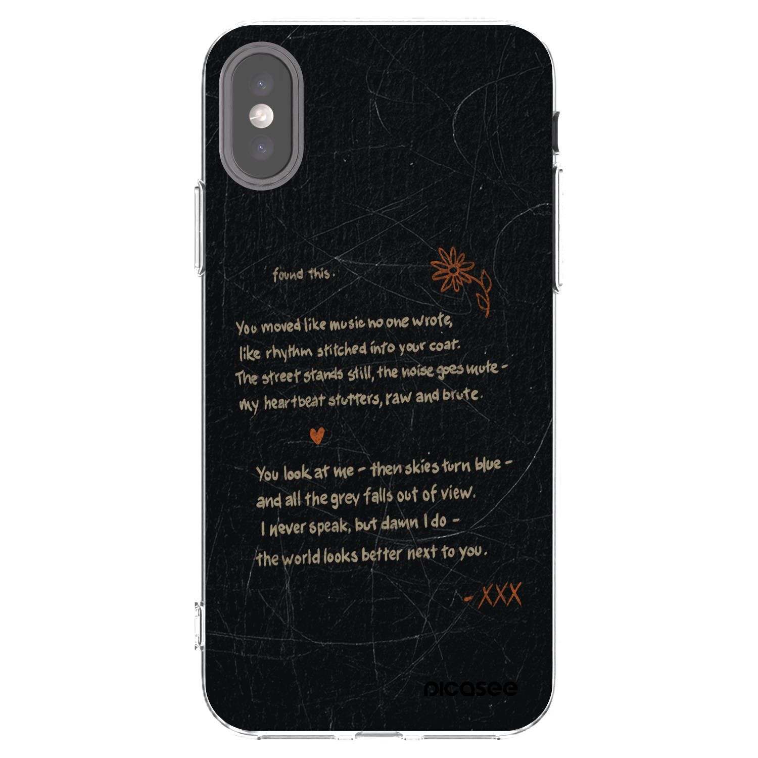 Picasee silikonový průhledný obal pro Apple iPhone X/XS - POET