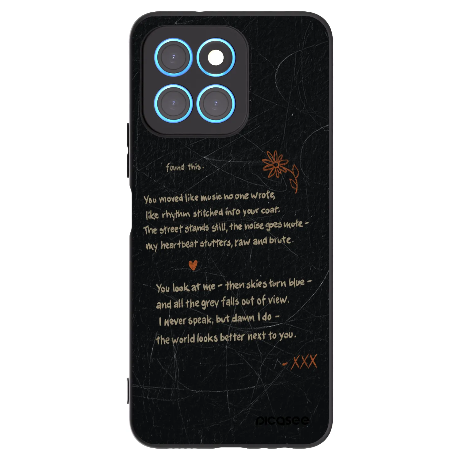 Picasee silikonový černý obal pro Honor X8 5G - POET