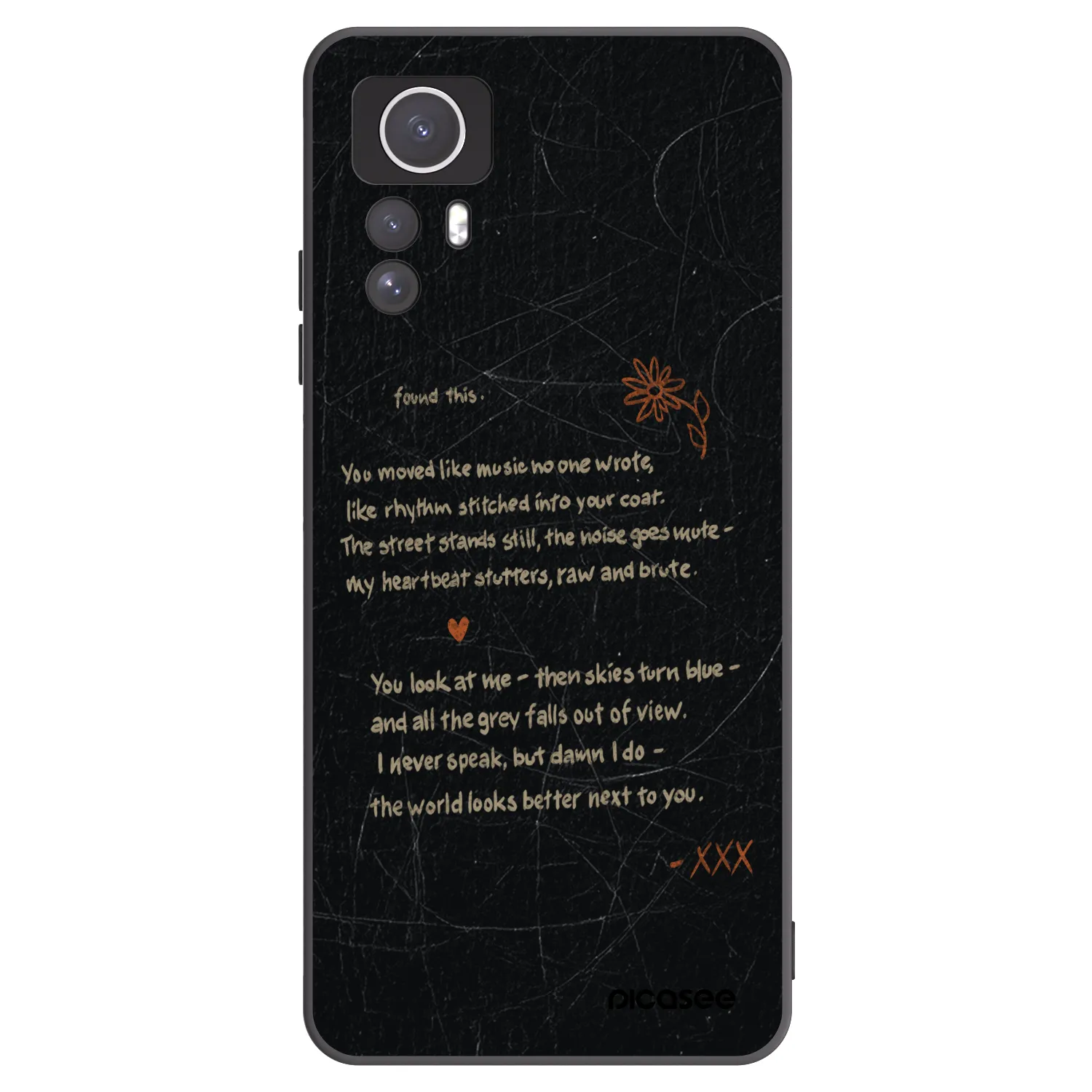 Picasee silikonový černý obal pro Xiaomi Redmi Note 12S - POET