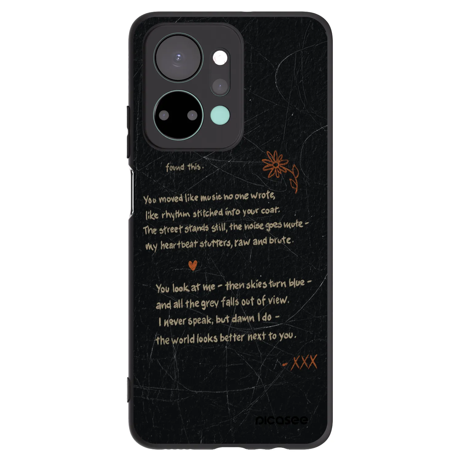 Picasee silikonový černý obal pro Honor X7a - POET