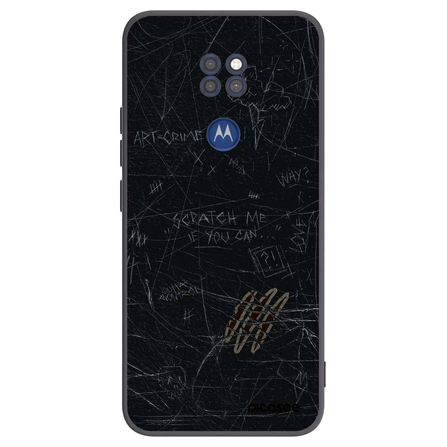 Picasee silikonový černý obal pro Motorola Moto G9 Play - SCRATCH
