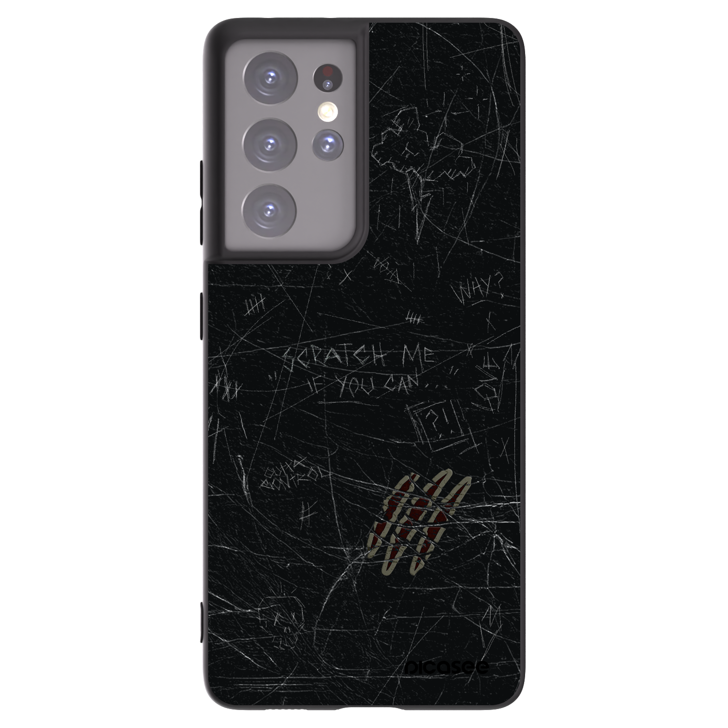 Picasee silikonový černý obal pro Samsung Galaxy S21 Ultra 5G G998B - SCRATCH