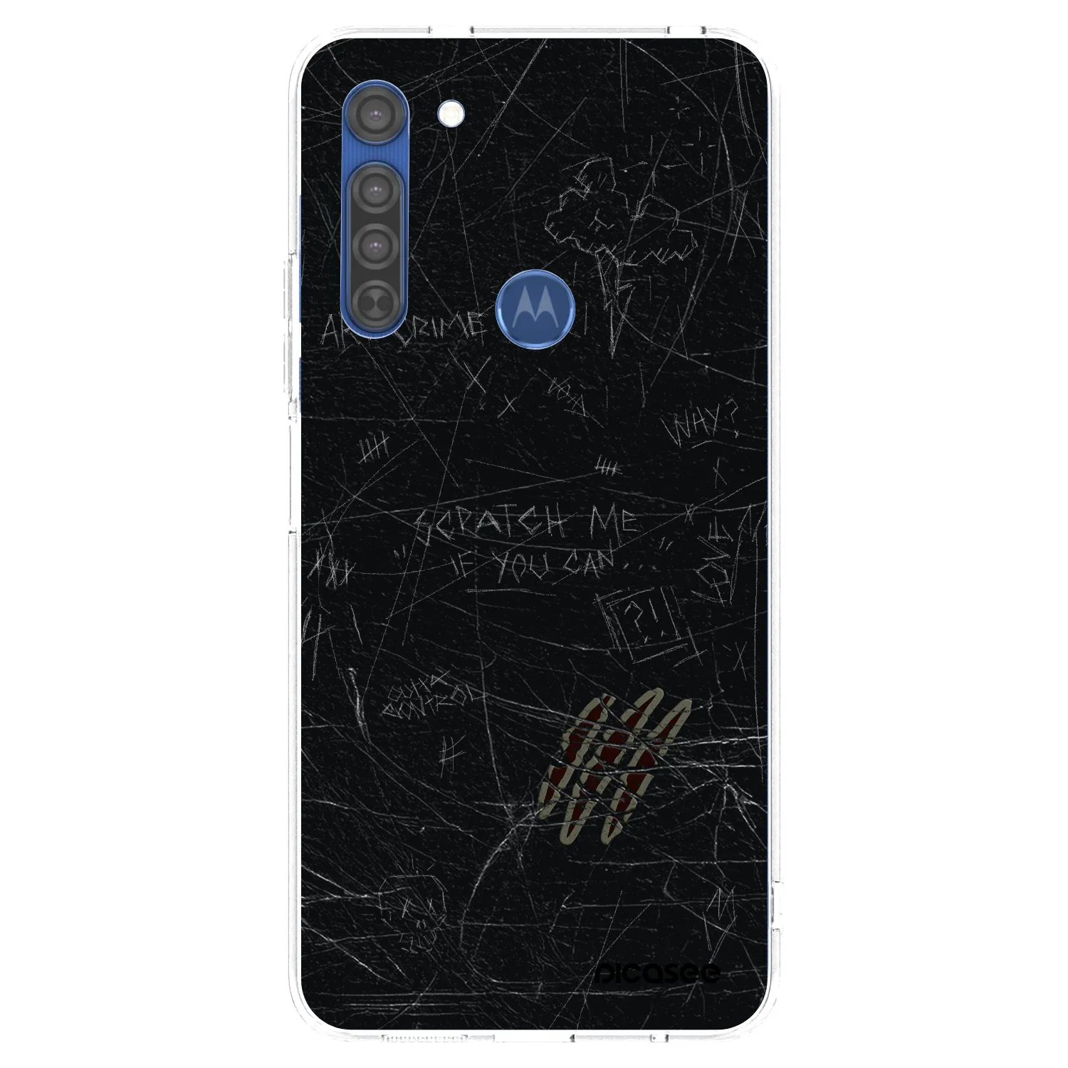 Picasee silikonový průhledný obal pro Motorola Moto G8 - SCRATCH