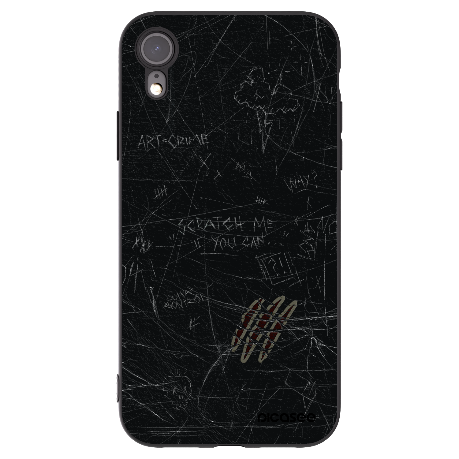 Picasee silikonový černý obal pro Apple iPhone XR - SCRATCH