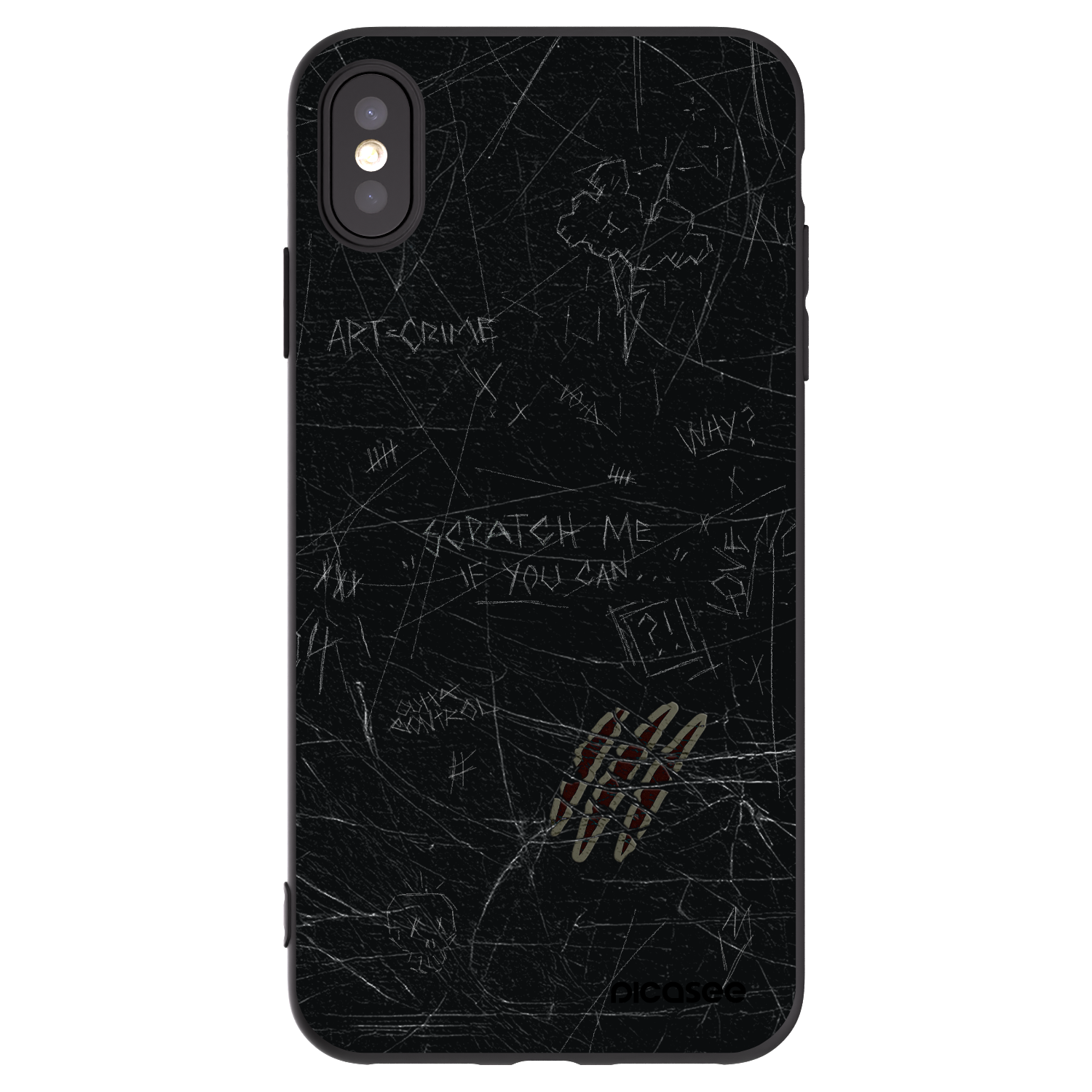 Picasee silikonový černý obal pro Apple iPhone XS Max - SCRATCH