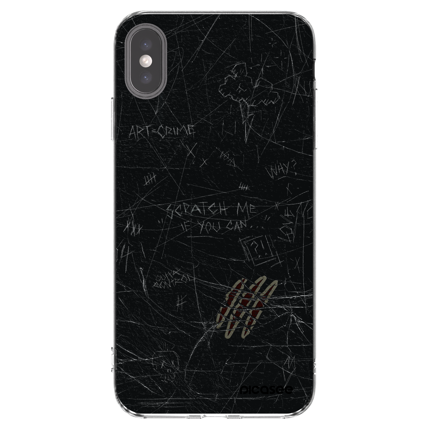 Picasee silikonový průhledný obal pro Apple iPhone XS Max - SCRATCH