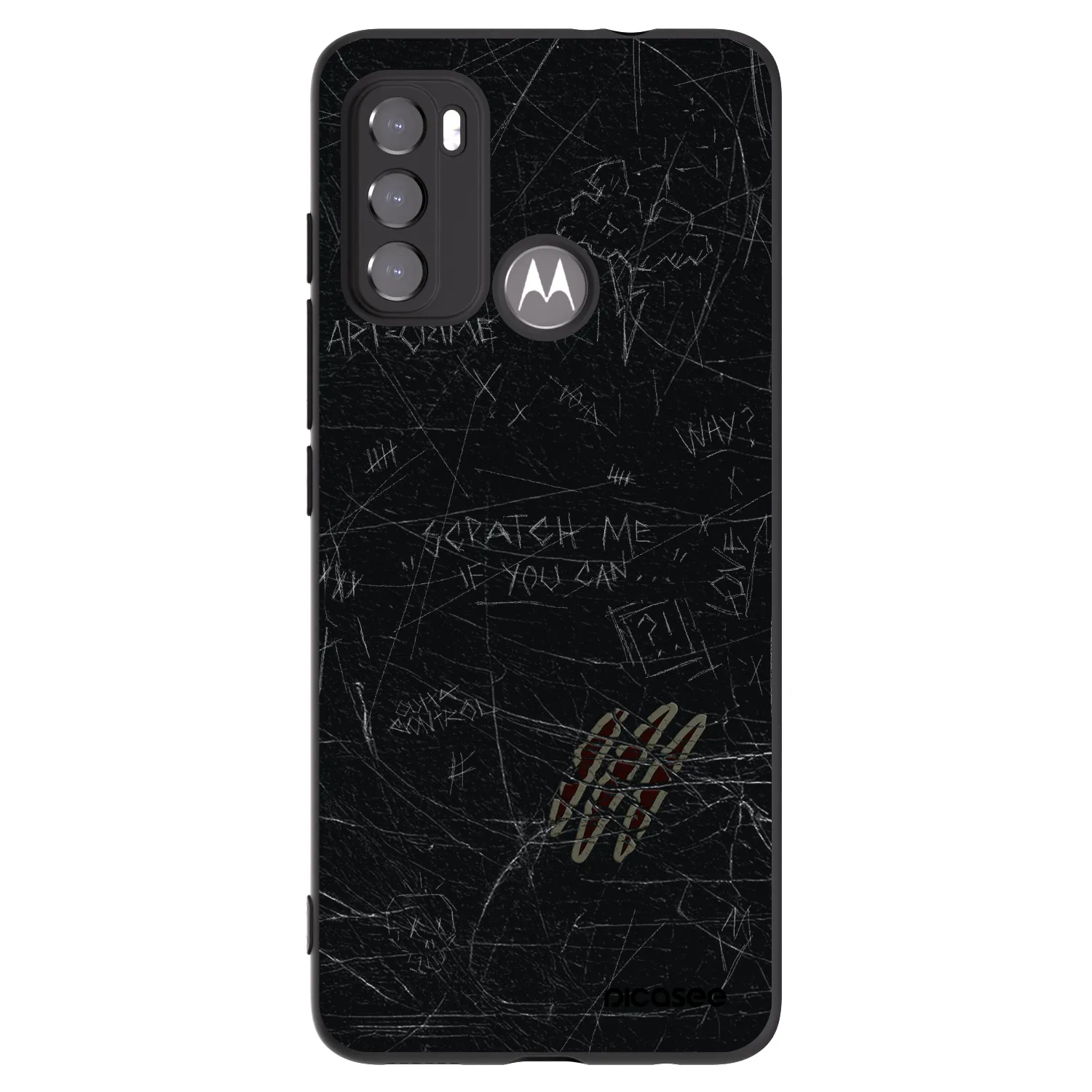 Picasee silikonový černý obal pro Motorola Moto G60 - SCRATCH