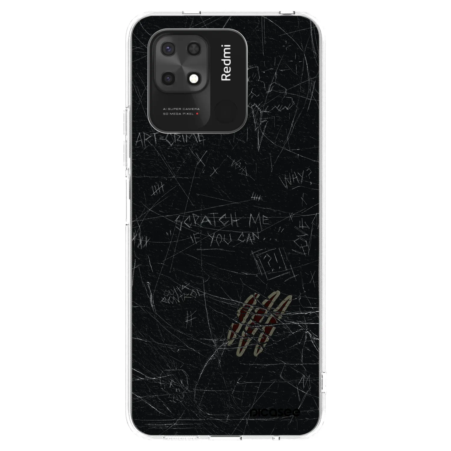 Picasee silikonový průhledný obal pro Xiaomi Redmi 10C - SCRATCH