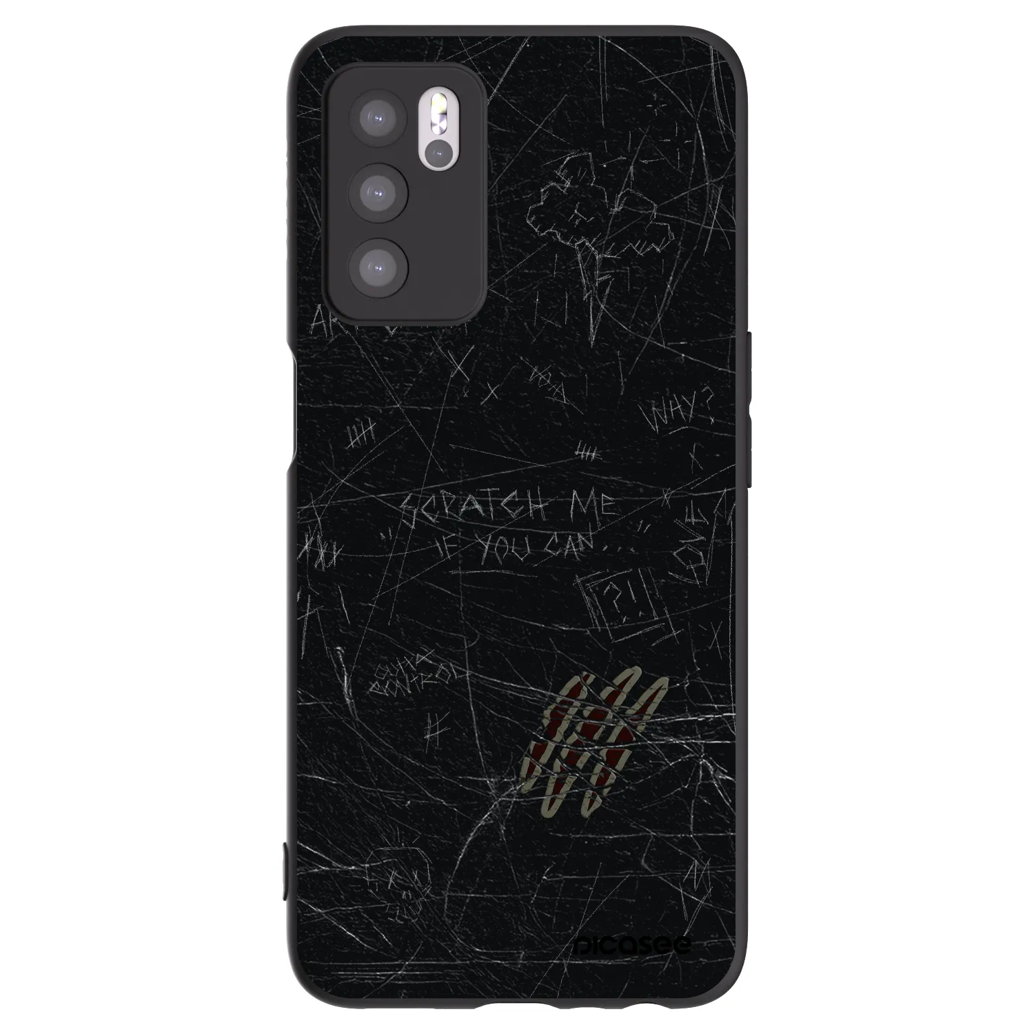 Picasee silikonový černý obal pro OPPO A16s - SCRATCH