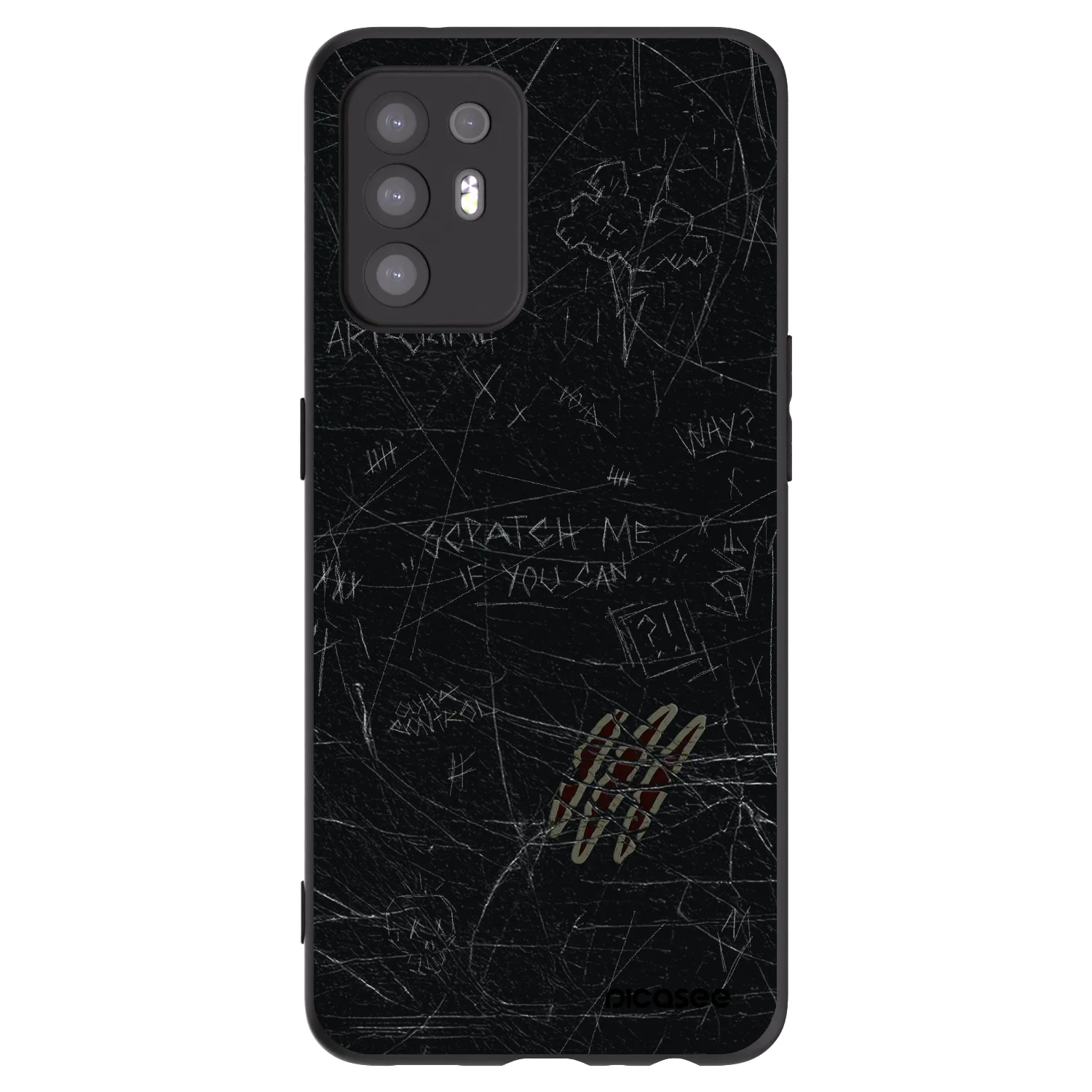 Picasee silikonový černý obal pro OPPO A94 5G - SCRATCH