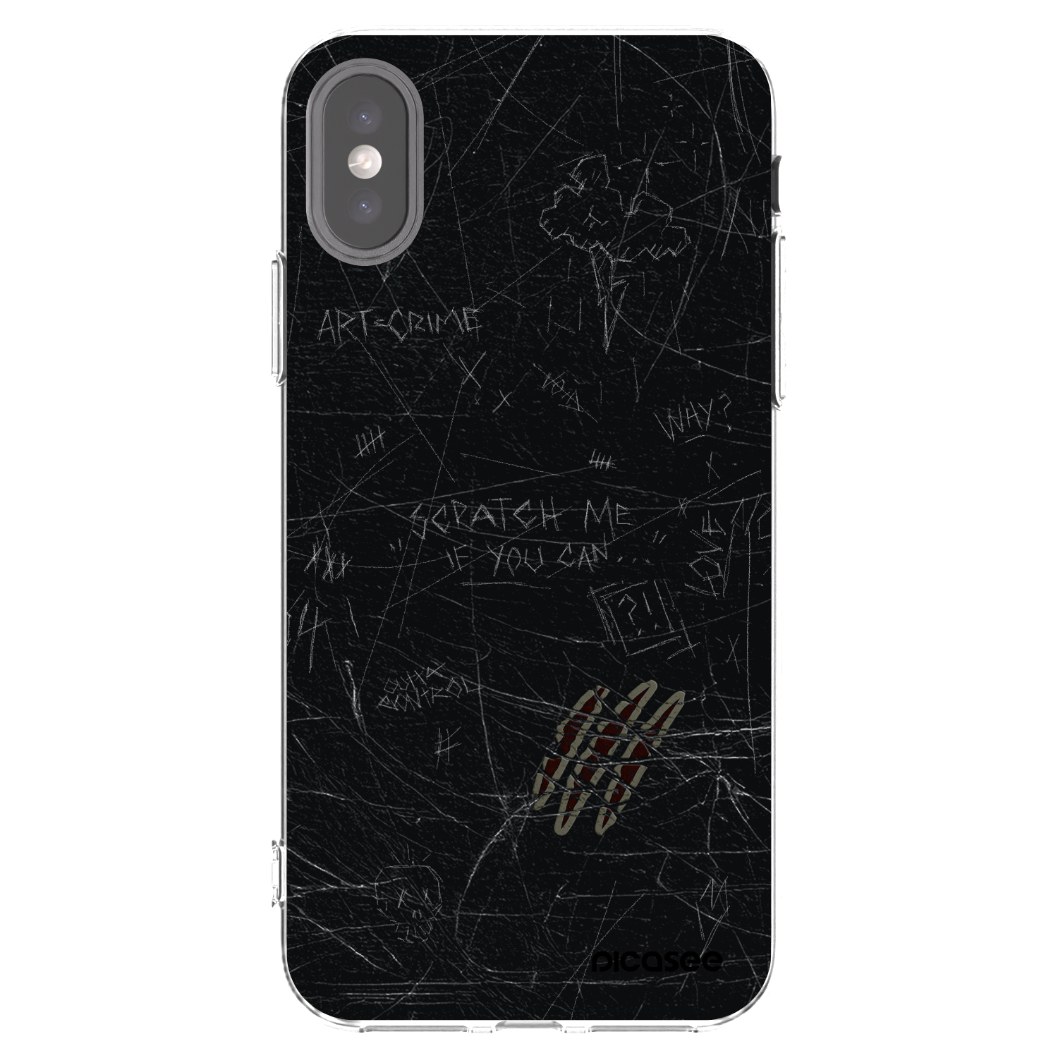 Picasee silikonový průhledný obal pro Apple iPhone X/XS - SCRATCH