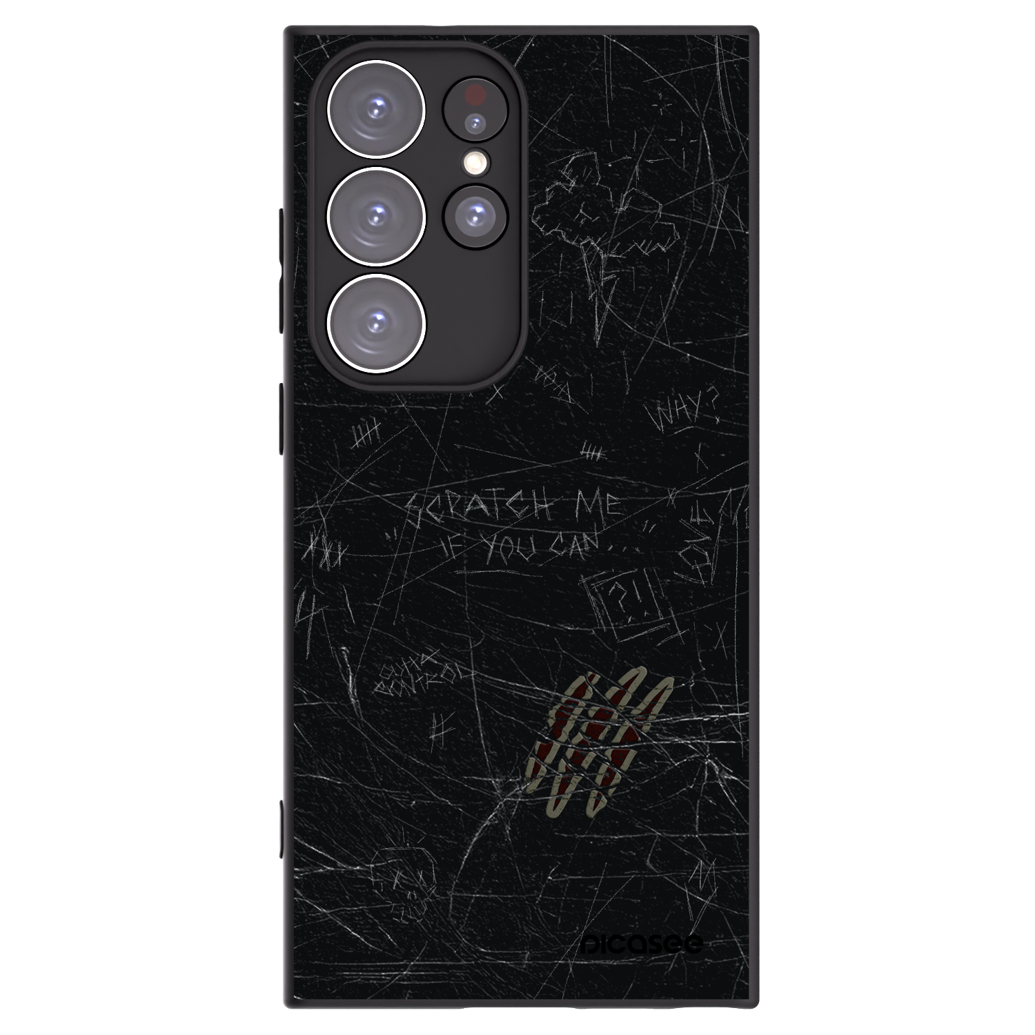 Picasee silikonový černý obal pro Samsung Galaxy S23 Ultra 5G - SCRATCH