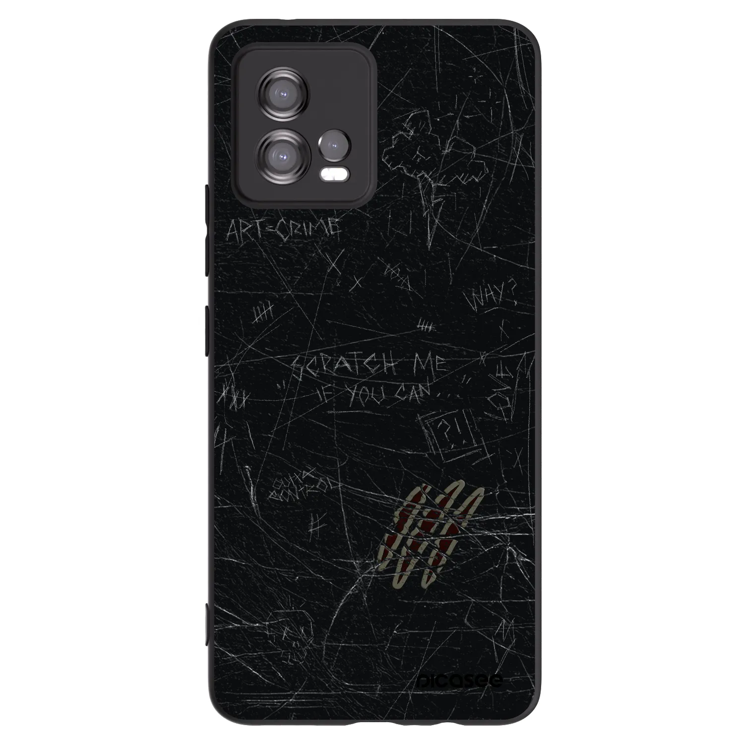 Picasee silikonový černý obal pro Motorola Moto G72 - SCRATCH