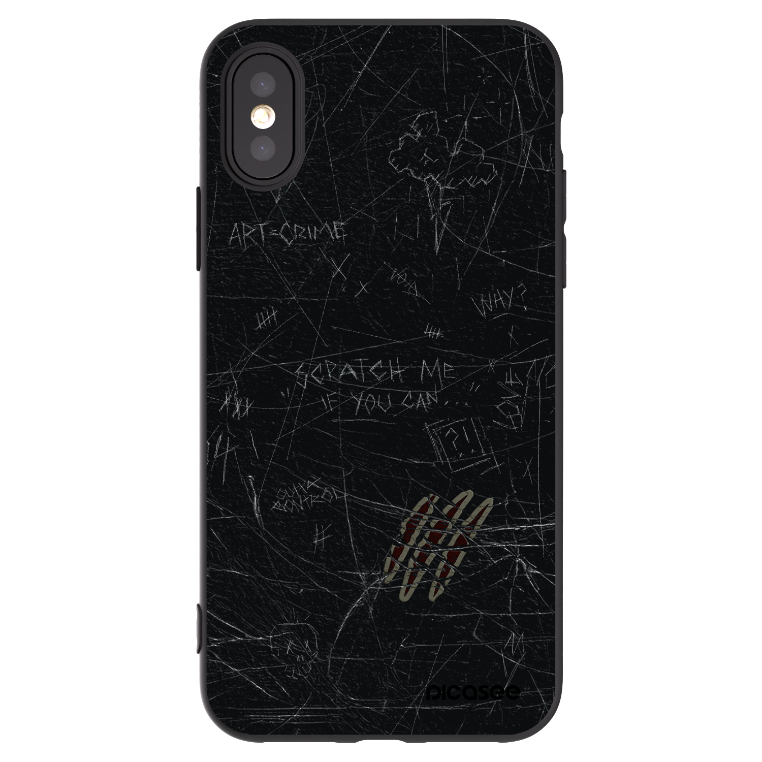 Picasee silikonový černý obal pro Apple iPhone X/XS - SCRATCH