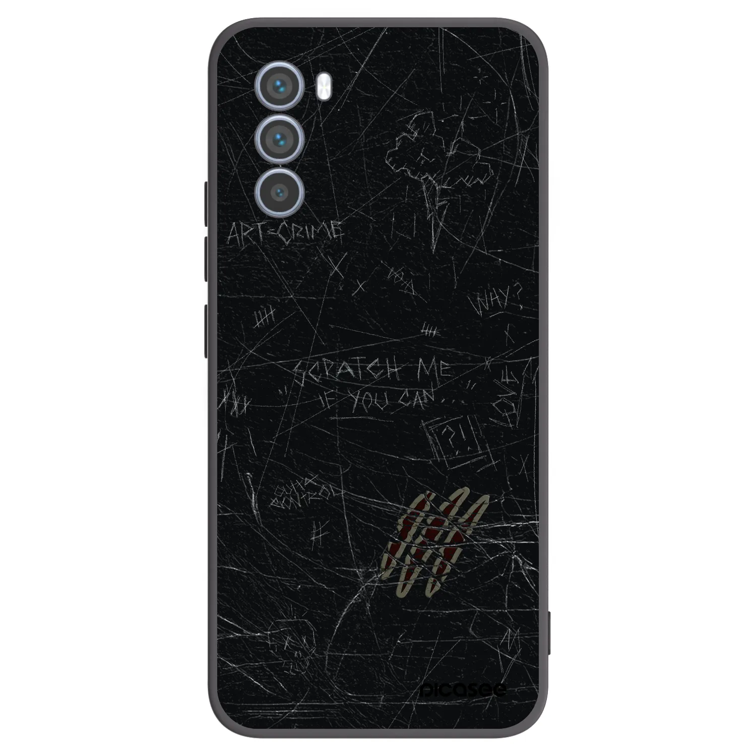 Picasee silikonový černý obal pro Motorola Moto G62 - SCRATCH