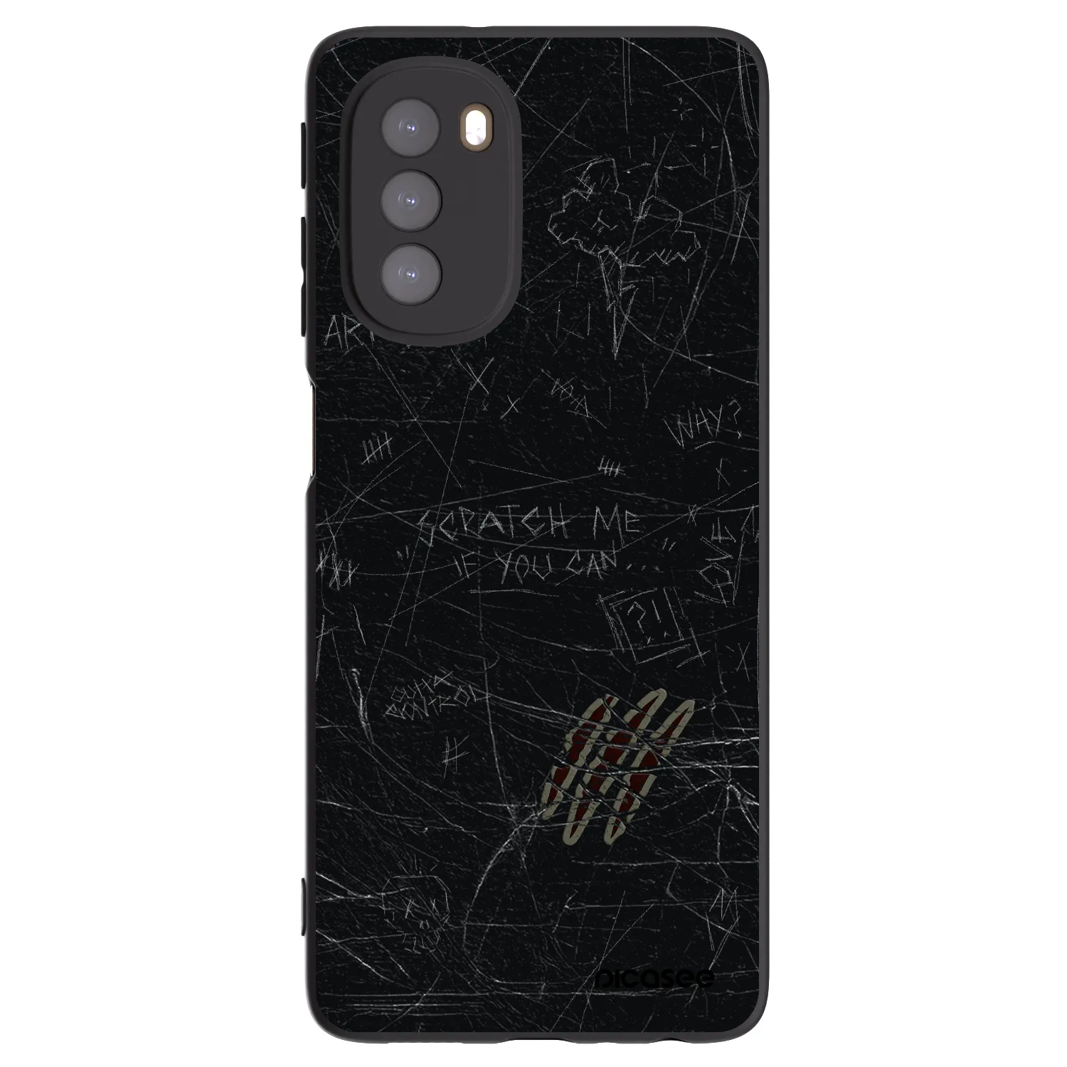 Picasee silikonový černý obal pro Motorola Moto G51 - SCRATCH