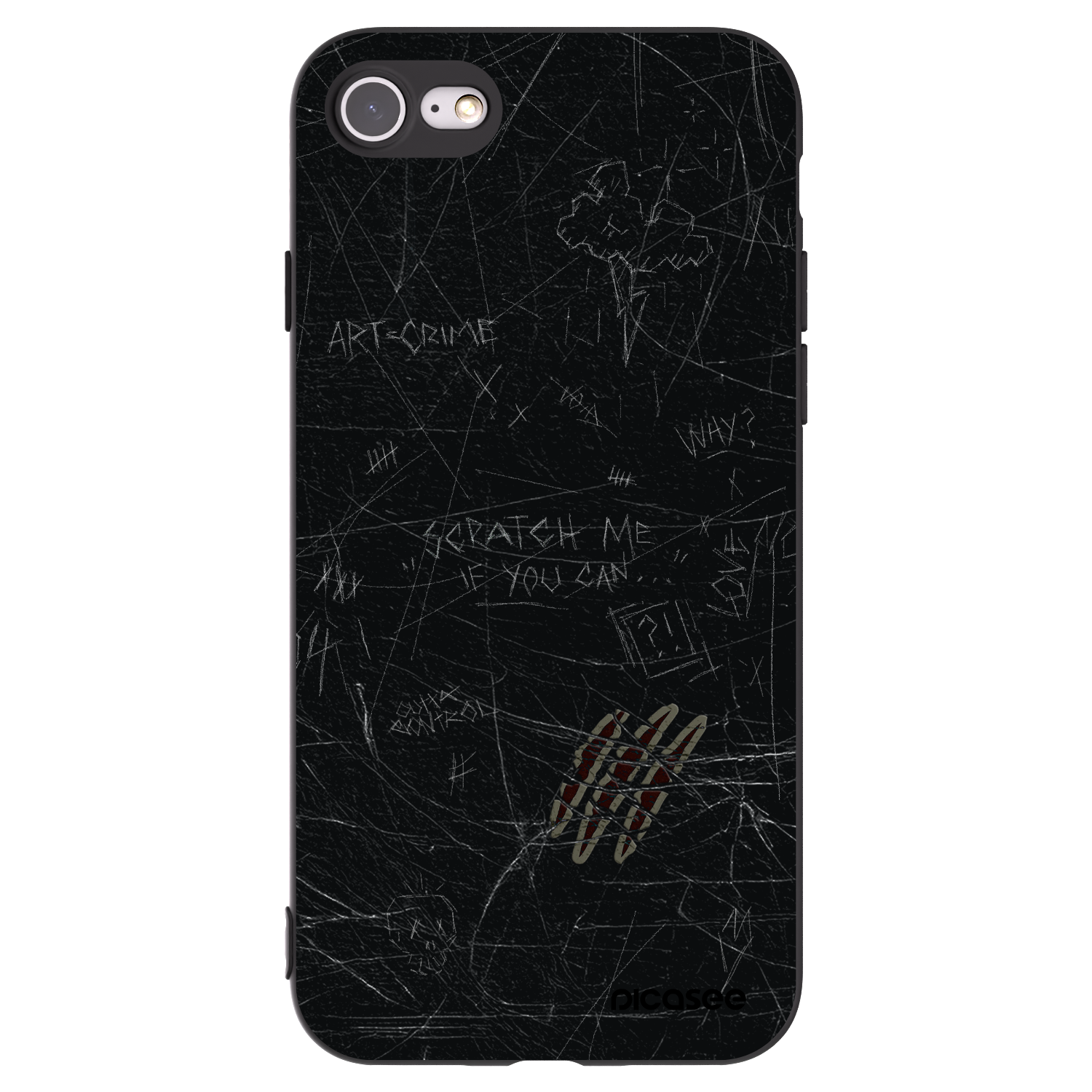 Picasee silikonový černý obal pro Apple iPhone 7 - SCRATCH