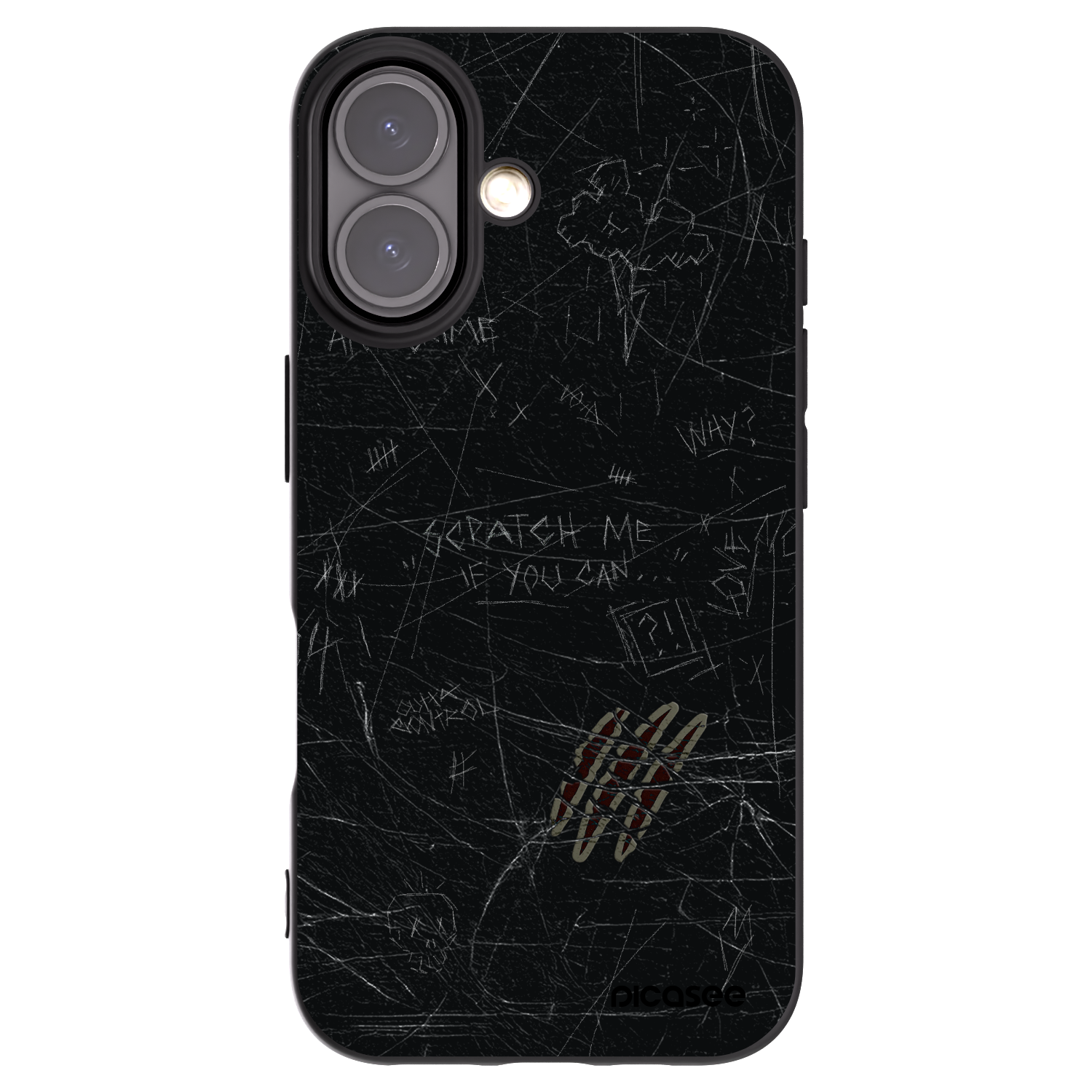 Picasee silikonový černý obal pro Apple iPhone 16 - SCRATCH