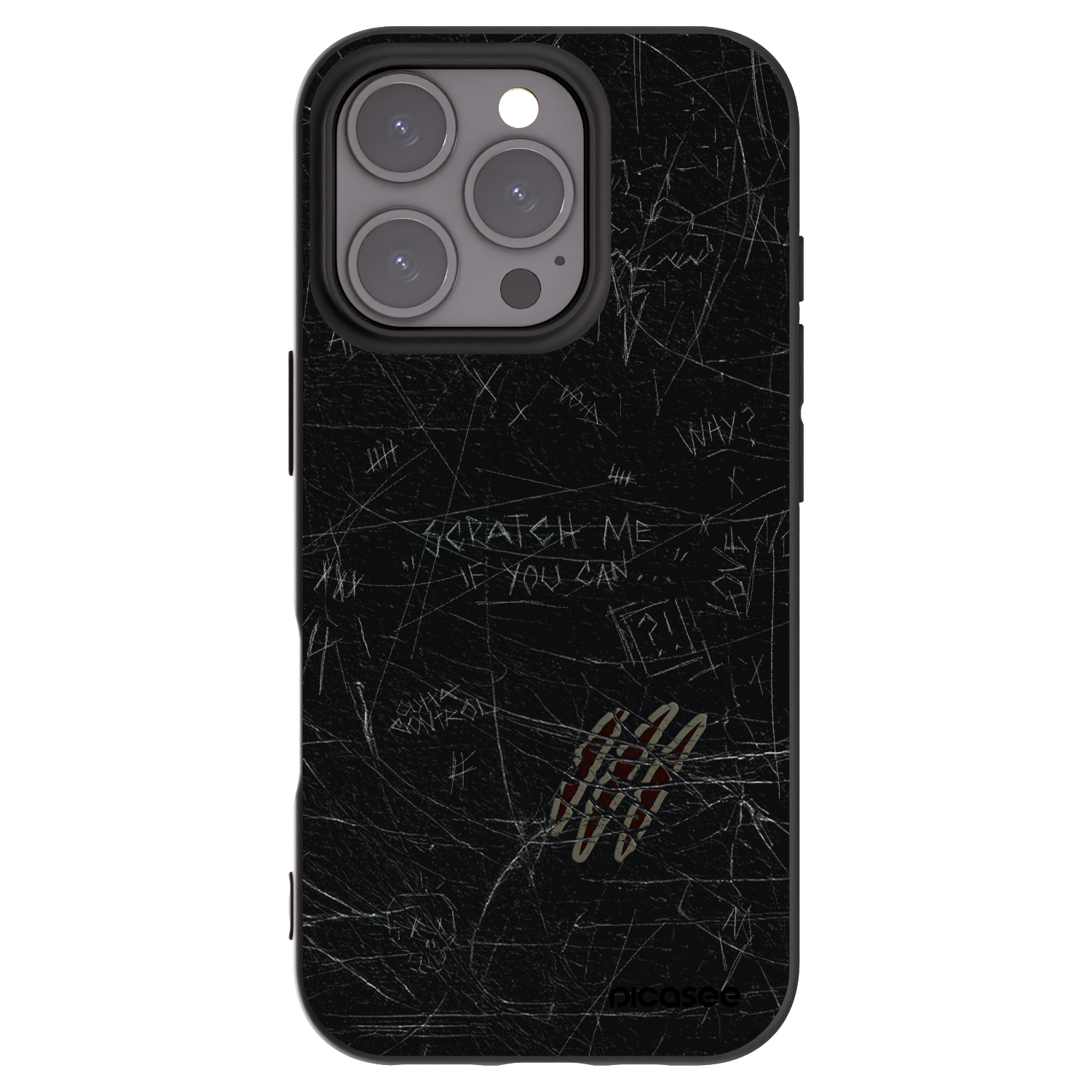 Picasee silikonový černý obal pro Apple iPhone 16 Pro - SCRATCH