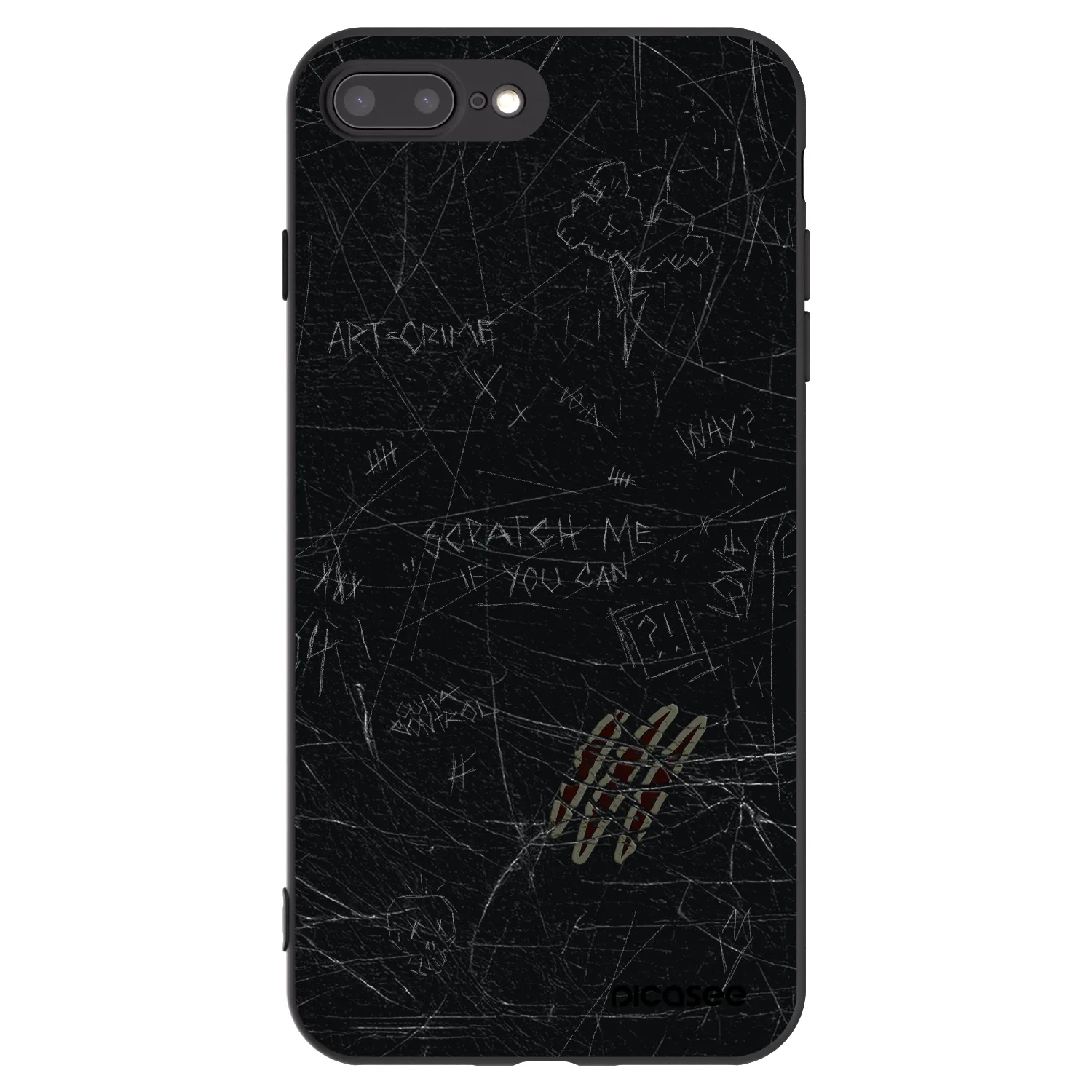 Picasee silikonový černý obal pro Apple iPhone 8 Plus - SCRATCH