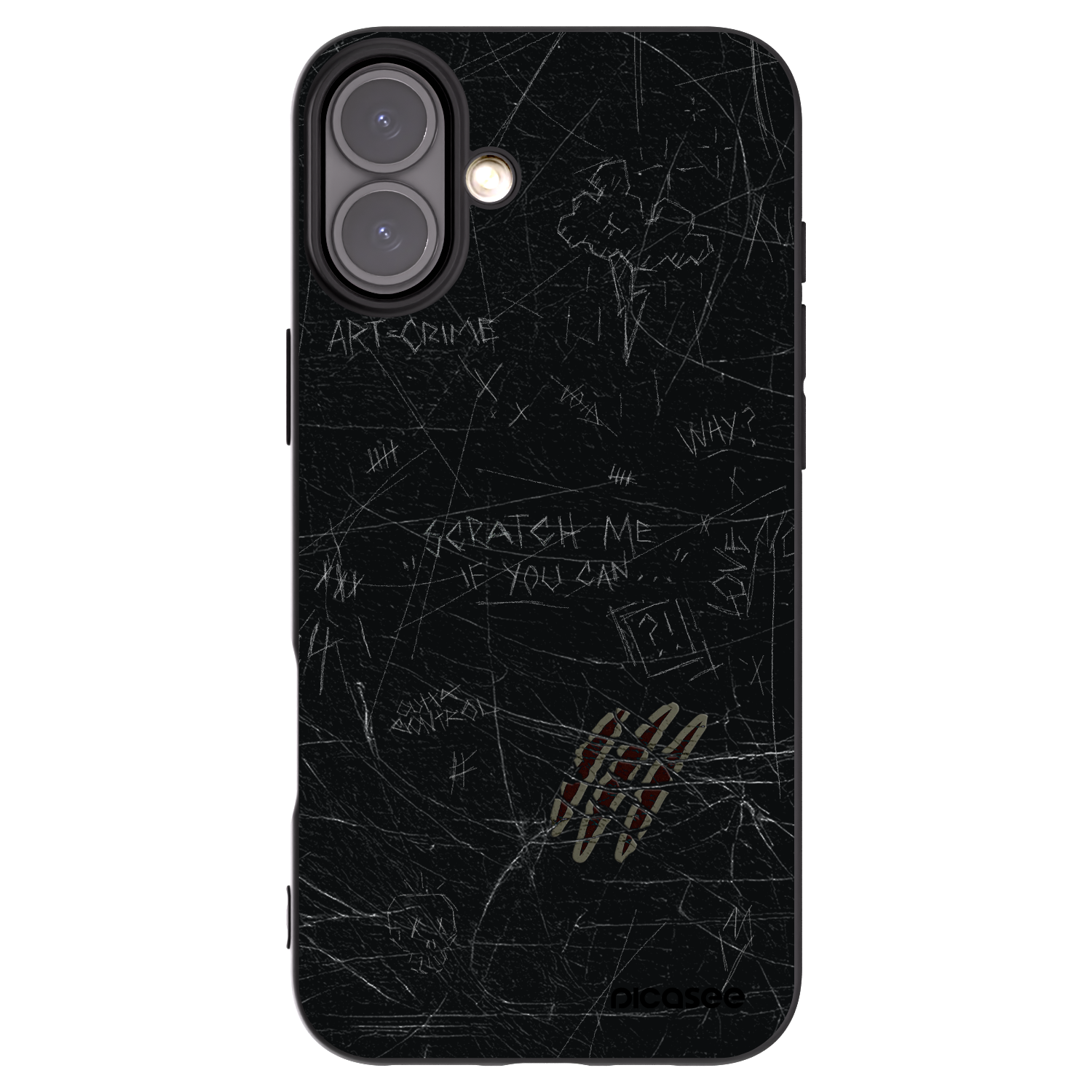 Picasee silikonový černý obal pro Apple iPhone 16 Plus - SCRATCH