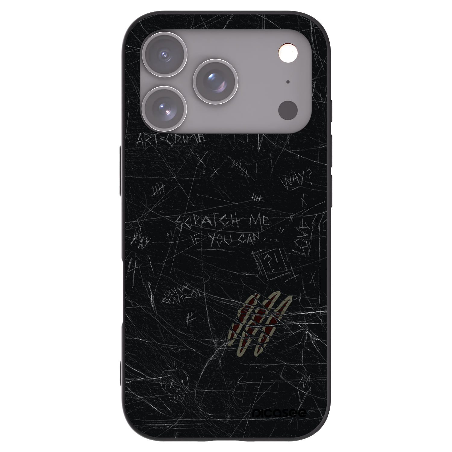 Picasee silikonový černý obal pro Apple iPhone 17 Pro - SCRATCH