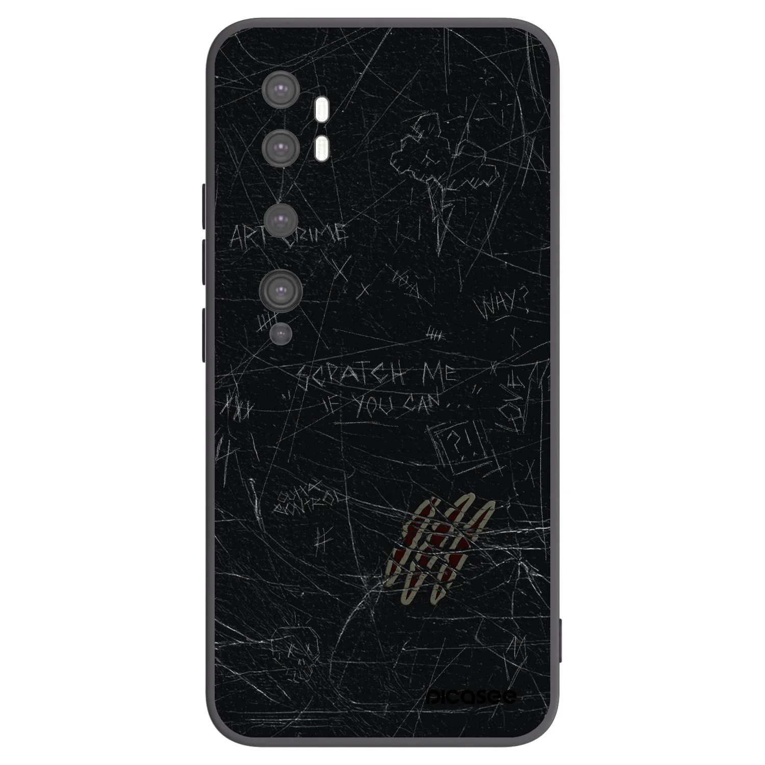 Picasee silikonový černý obal pro Xiaomi Mi Note 10 (Pro) - SCRATCH