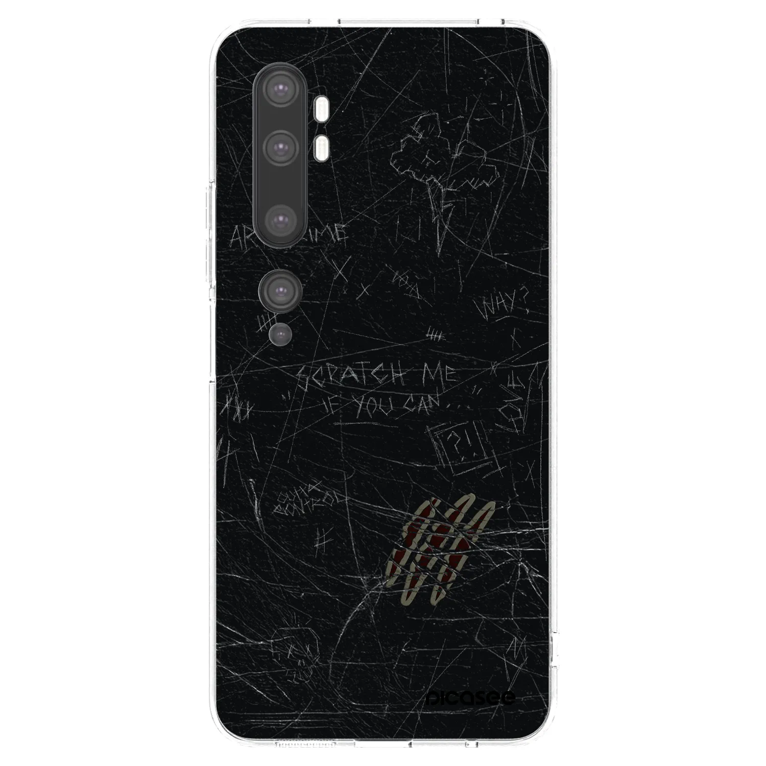 Picasee silikonový průhledný obal pro Xiaomi Mi Note 10 (Pro) - SCRATCH