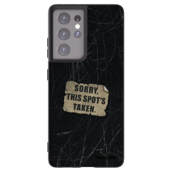 Picasee silikonový černý obal pro Samsung Galaxy S21 Ultra 5G G998B - SORRY