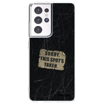 Picasee silikonový průhledný obal pro Samsung Galaxy S21 Ultra 5G G998B - SORRY