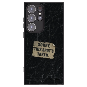 Picasee silikonový černý obal pro Samsung Galaxy S23 Ultra 5G - SORRY