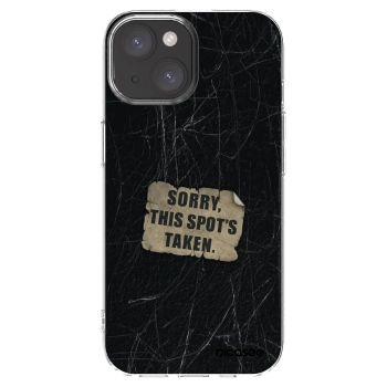 Picasee silikonový průhledný obal pro Apple iPhone 15 - SORRY