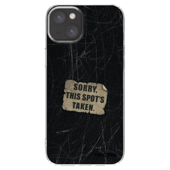 Picasee silikonový průhledný obal pro Apple iPhone 15 Plus - SORRY
