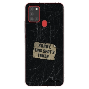 Picasee silikonový průhledný obal pro Samsung Galaxy A21s - SORRY
